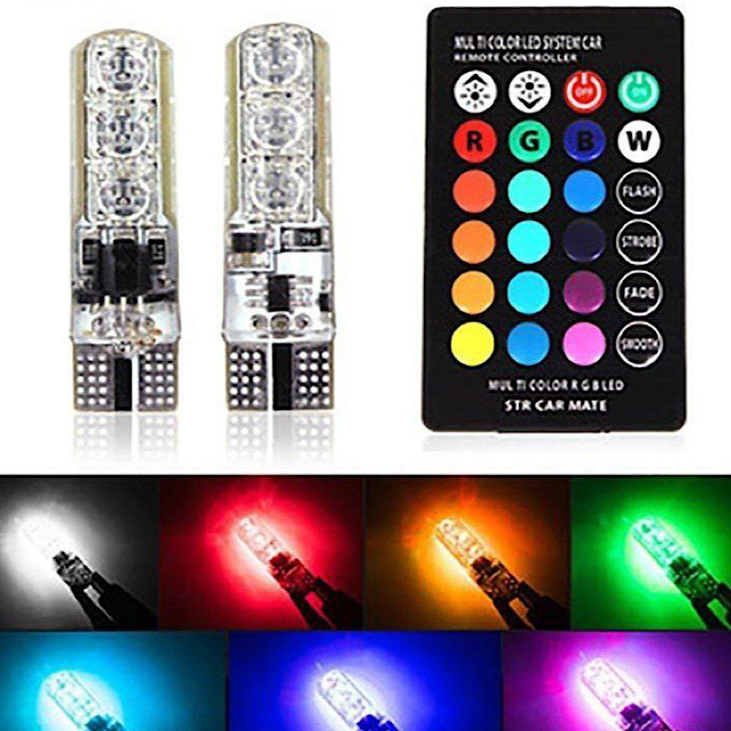 چراغ خودرو مولتی کالر ریموت دار مدل LED بسته 2 عددی